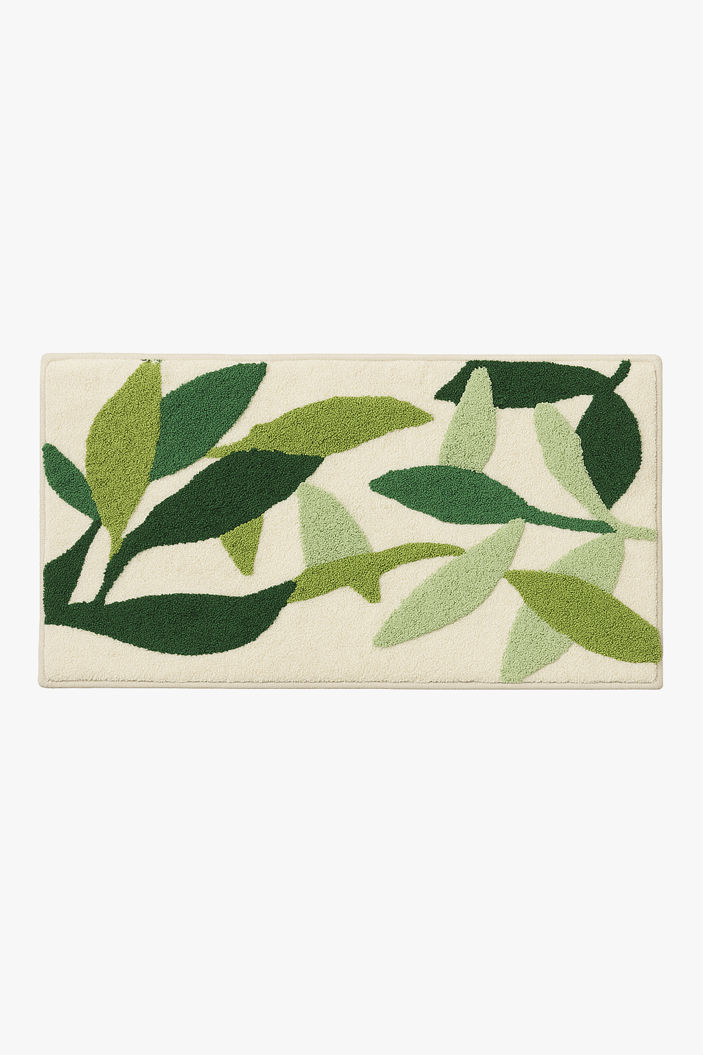 Soft non-slip microfibre bath mat with leaf pattern