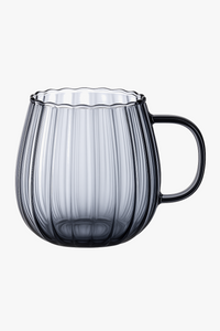 Borosilicate glass cups 400 ml striped pattern