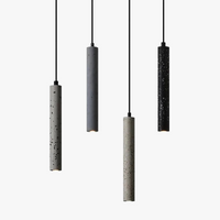 Terrazzo bar cement minimalist pendant light for dining room, bedroom, or bedside, industrial style single-head lamp