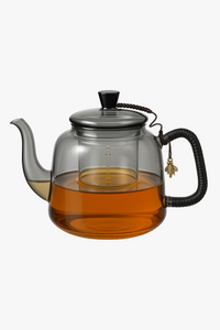 Borosilicate glass teapot 1.2l dual chamber infuser