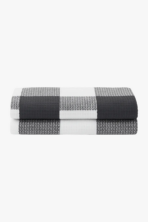 Soft absorbent waffle check kitchen tea towel