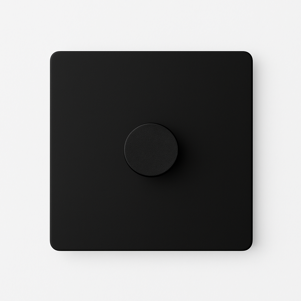 Matte black steel dimmer switch