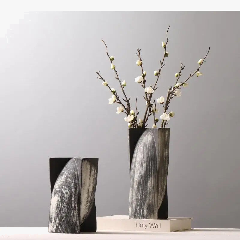 abstract ceramic vase for flowers and modern decoration