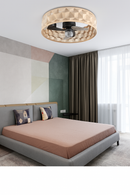Flush mount ceiling fan with lighting and remote control