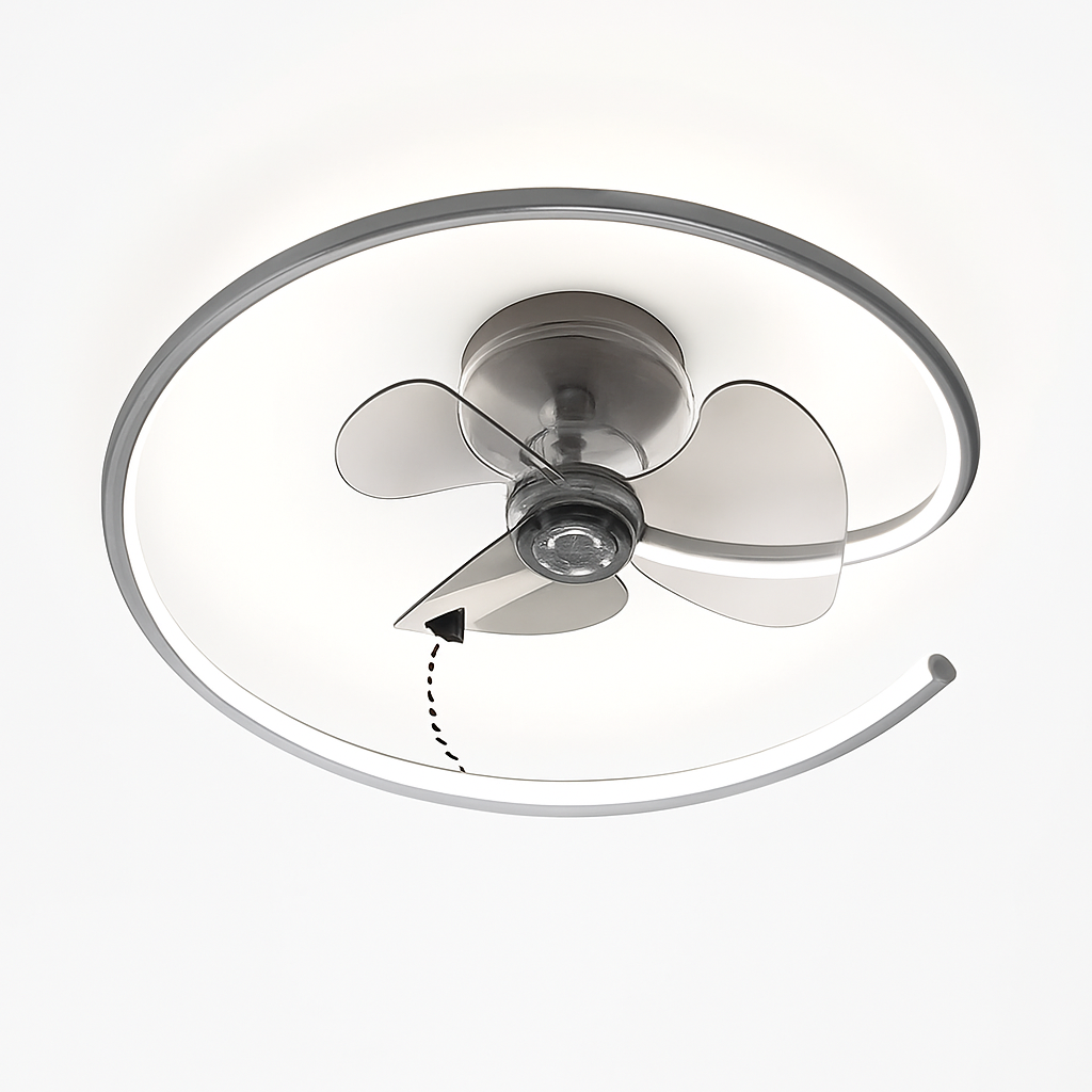 ventilateur de plafond led artpad avec lumière et télécommande - vue 4 sur 15
