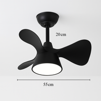 Illuminated ceiling fan with remote control and 6 speeds