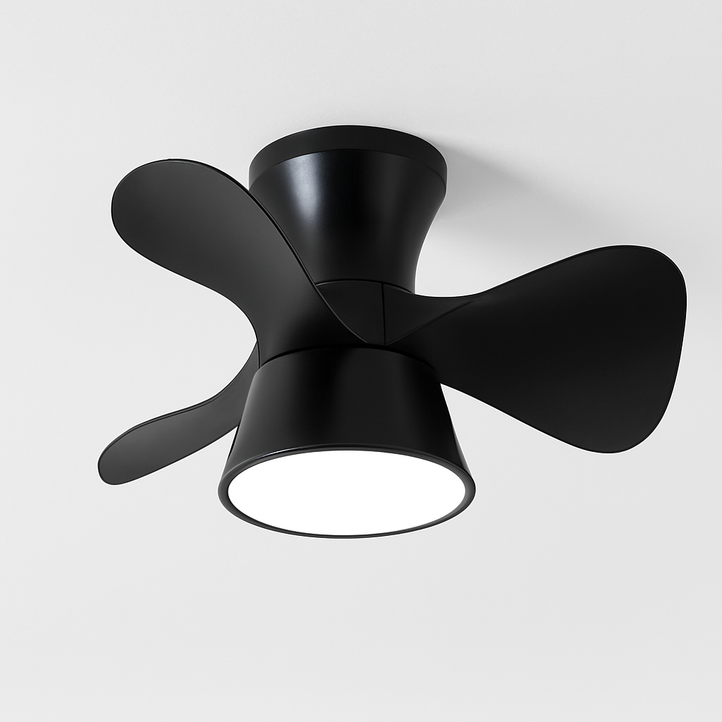 Illuminated ceiling fan with remote control and 6 speeds