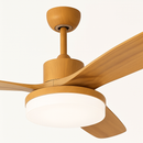 Modern ceiling fan with light, remote control and adjustable LED