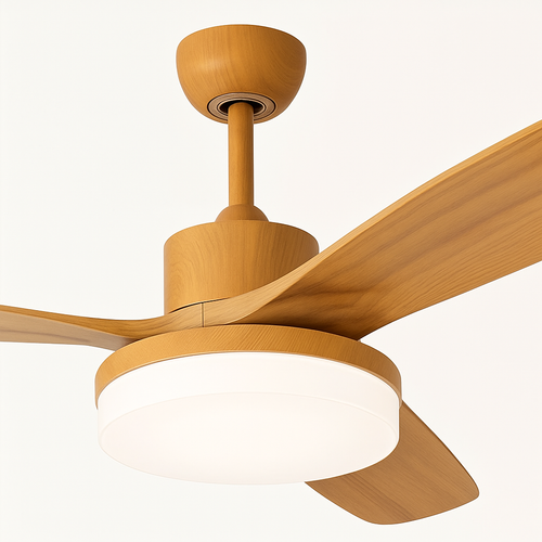 Modern ceiling fan with light, remote control and adjustable LED - vue 6 sur 12