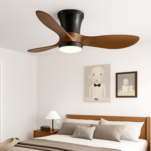 Modern ceiling fan without lights lux&vitae LED with remote control - vue 2 sur 8