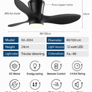 Modern ceiling fan without lights lux&vitae LED with remote control
