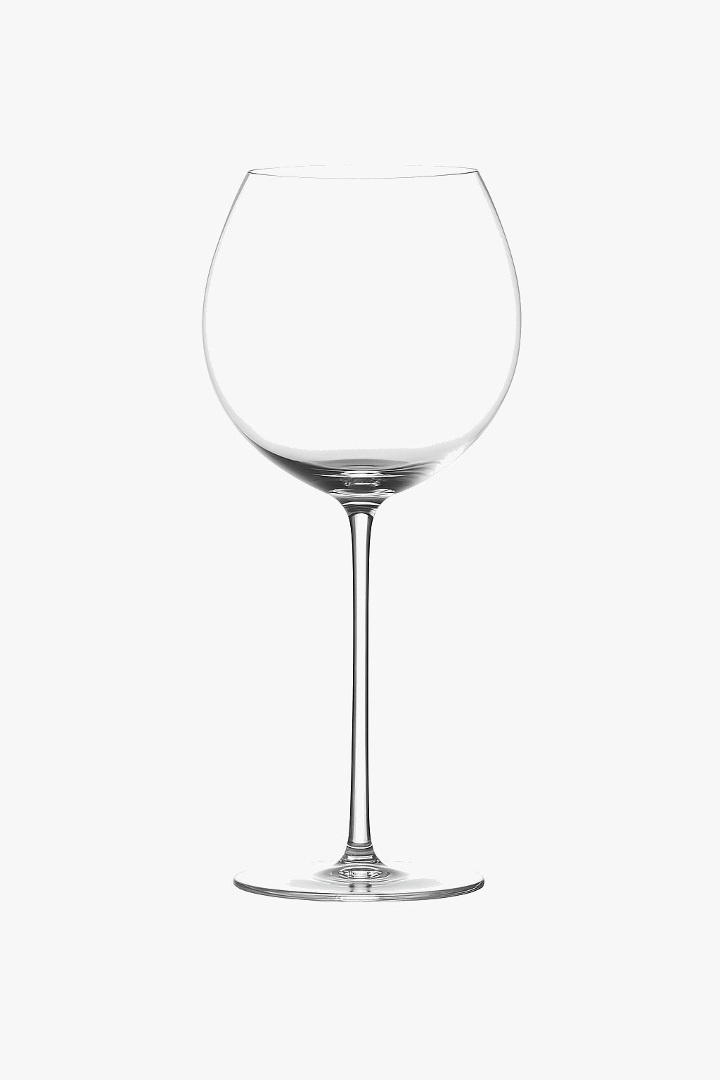 Ultra fine crystal wine glass with curved rim