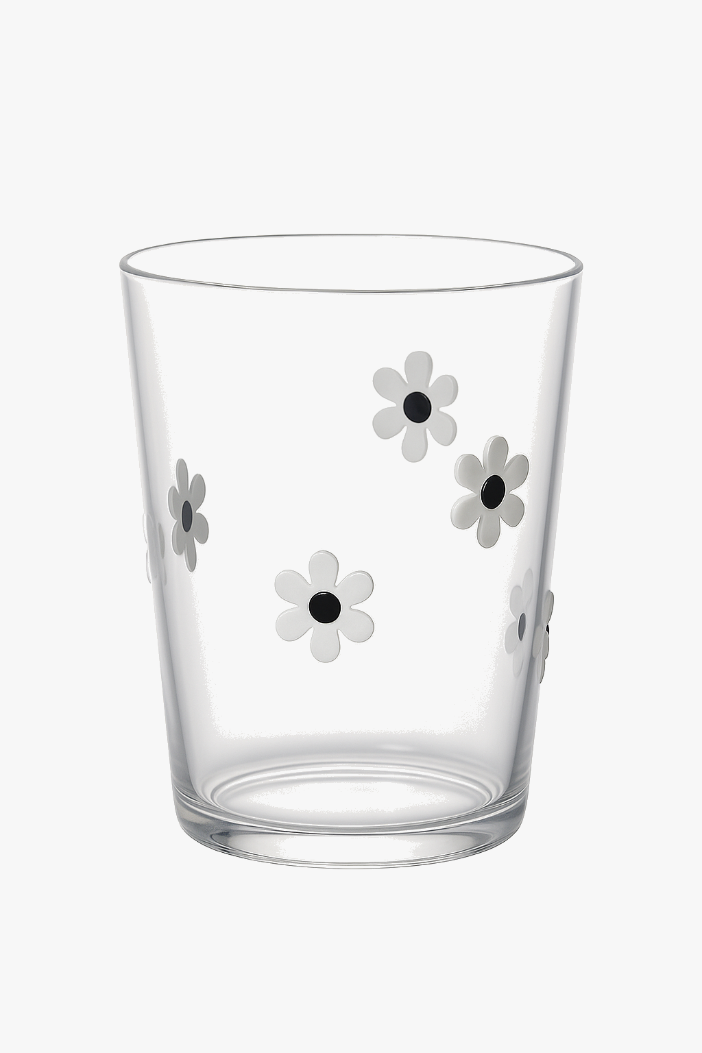 Heat resistant ribbed drinking glass, modern style