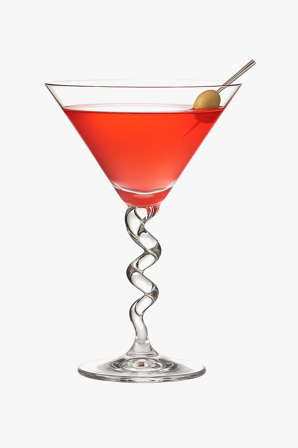 Original design tilted cocktail glass for festive bar