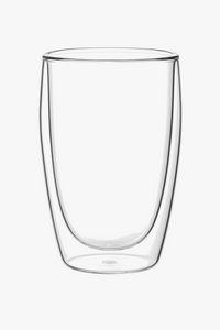 Ridged double wall insulated glass for hot drinks