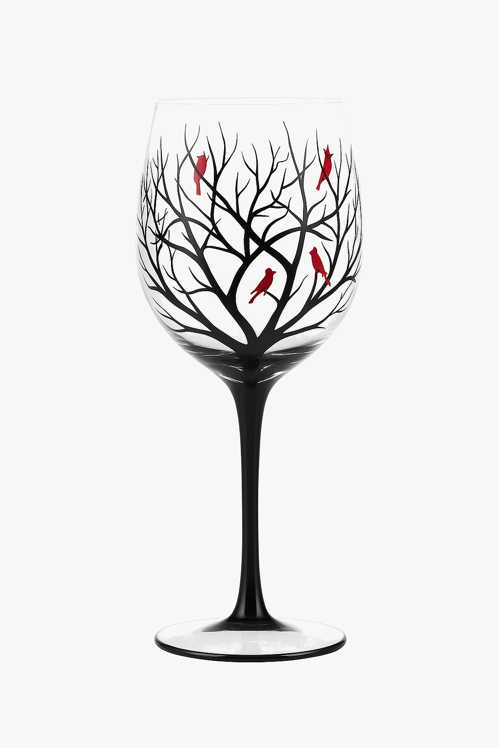 Hand-painted four seasons tree wine glass