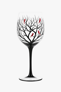 Hand-painted four seasons tree wine glass