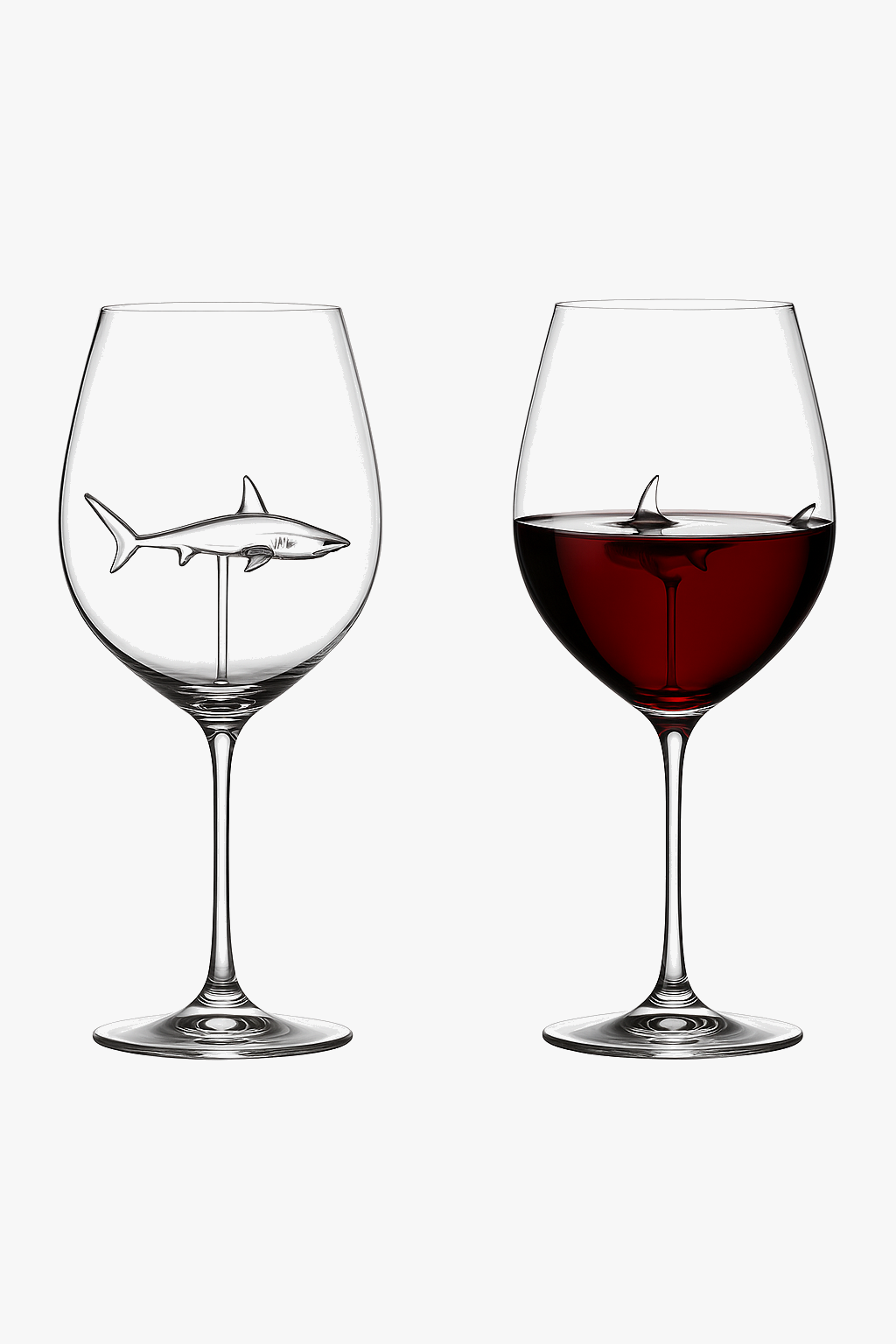 Original shark high heel design wine glass
