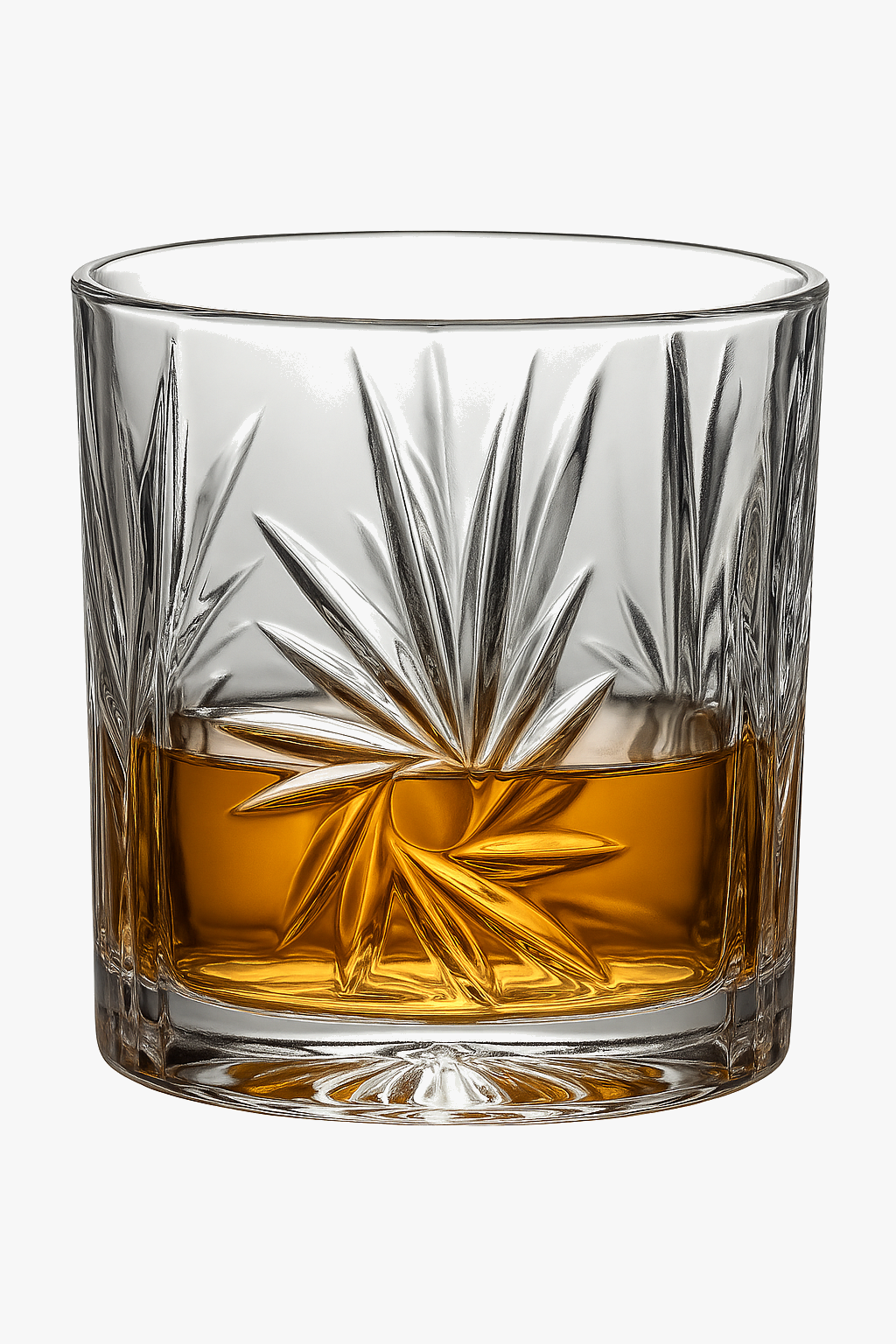 Elegant relief old fashioned whisky glass