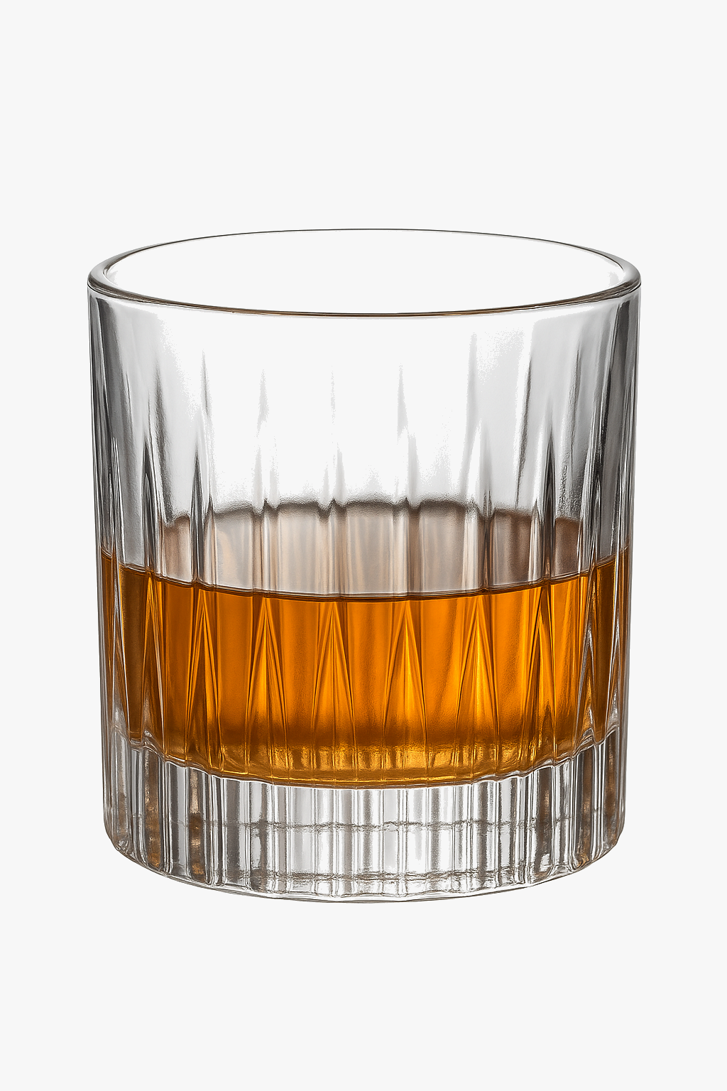 Elegant faceted old fashioned whisky glass
