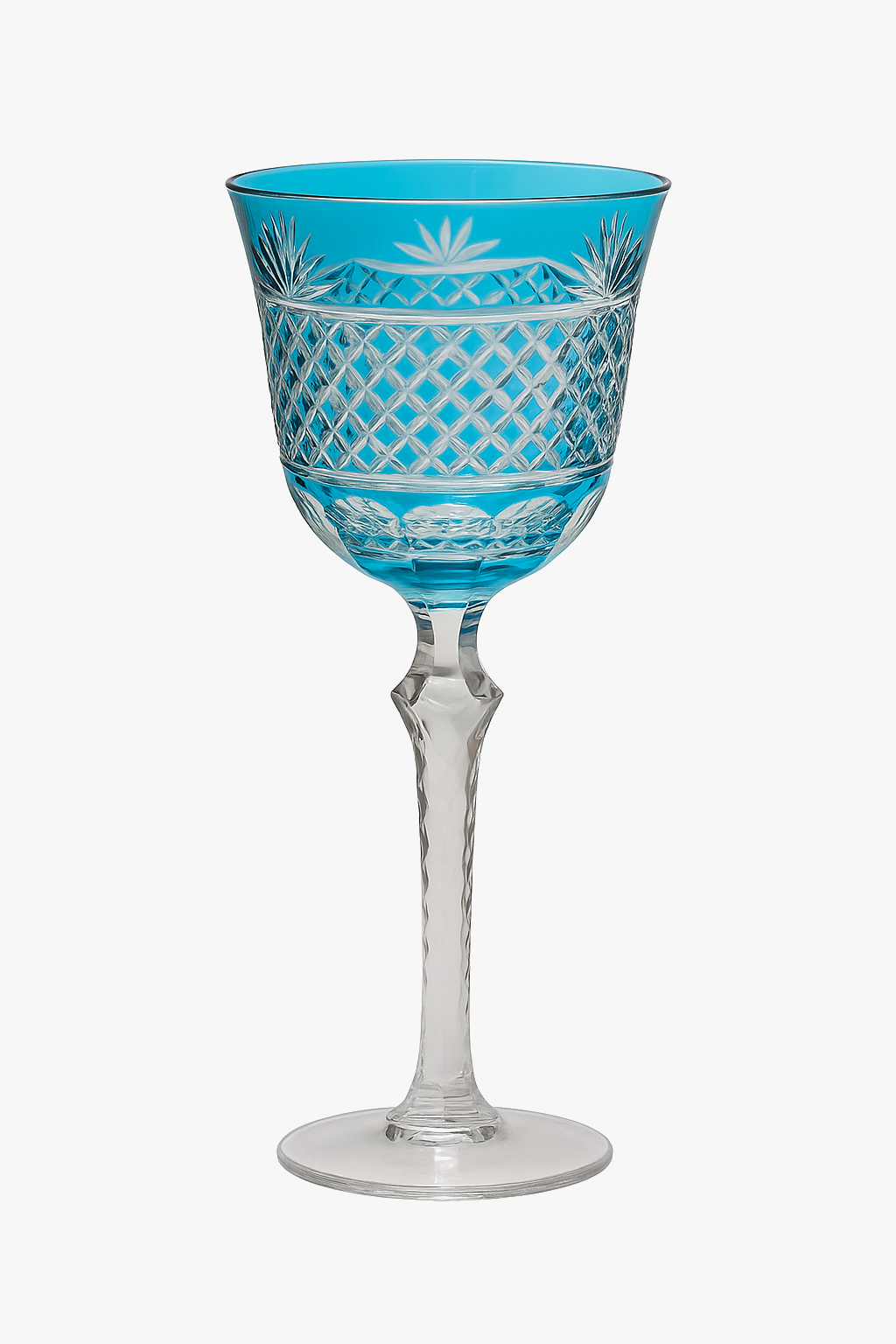 Antique style hand-engraved crystal wine glasses
