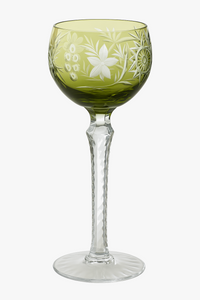 Antique style hand-cut crystal wine glasses