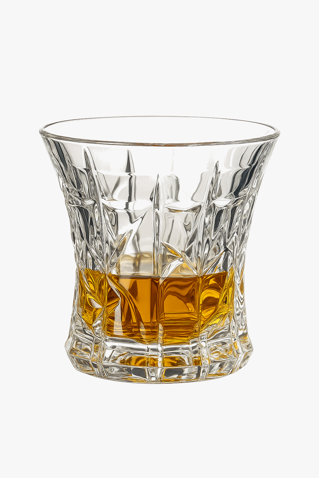 Vintage style crystal glasses with relief for home bar or receptions
