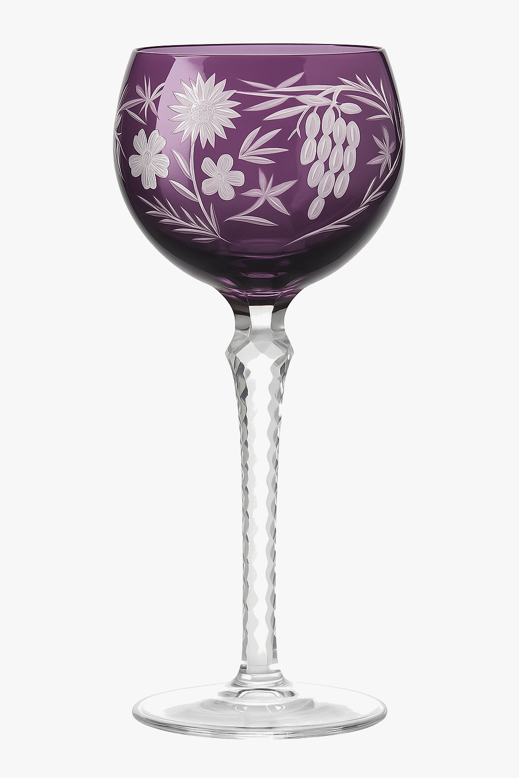 Hand-engraved antique style crystal wine glasses
