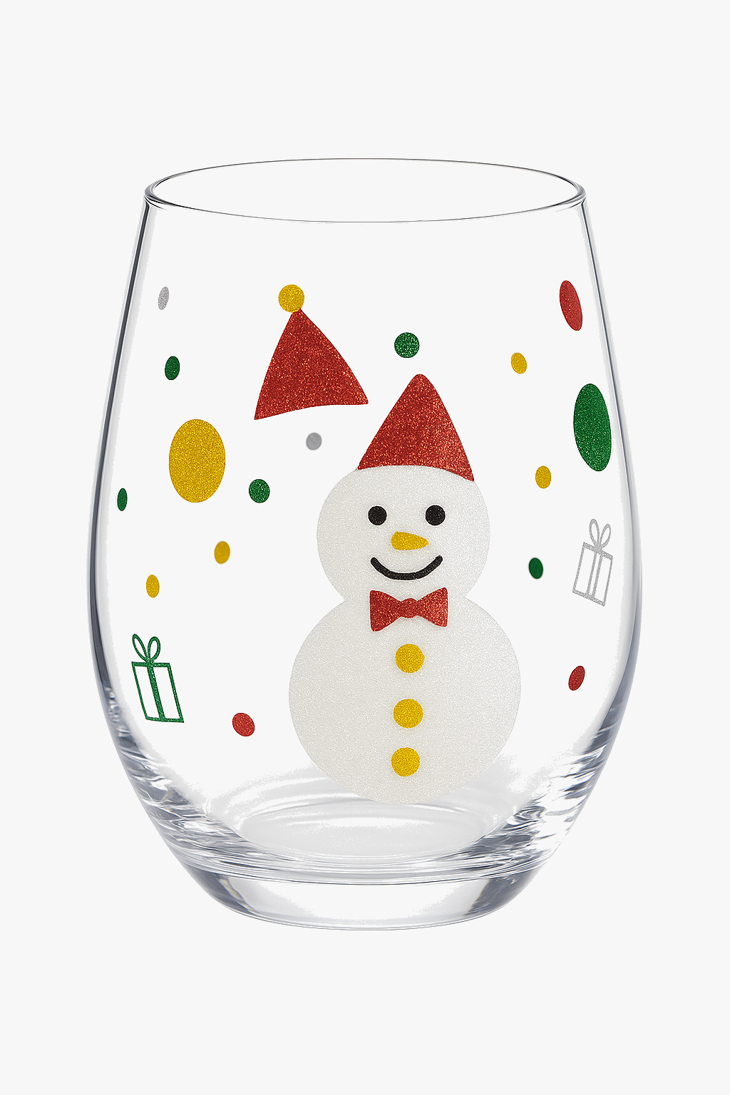 Set of 3 handmade tall floral wine glasses