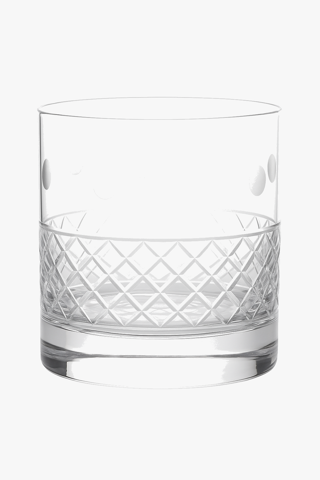 Faceted old fashioned whisky glasses 380ml set of 2