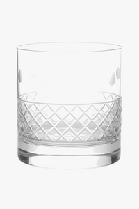 Faceted old fashioned whisky glasses 380ml set of 2