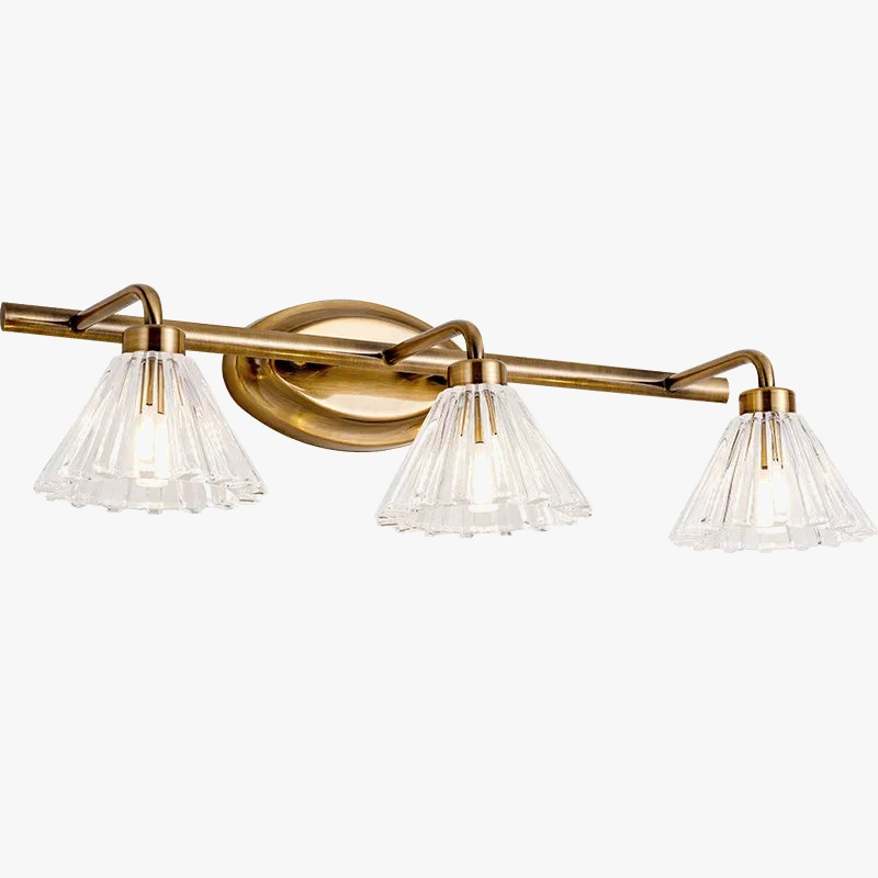 Vintage LED wall light with bronze finish and clear glass shade, bathroom wall lamp, 2 or 4 heads for mirror, indoor lighting