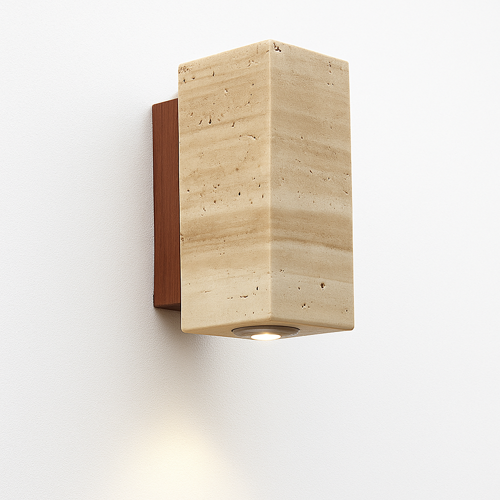 Wabi Sabi yellow marble LED wall lamp