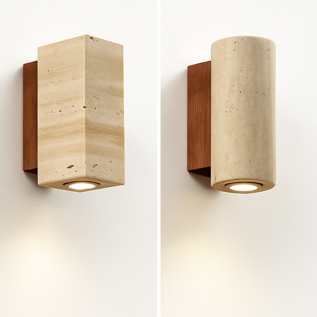Wabi Sabi yellow marble LED wall lamp
