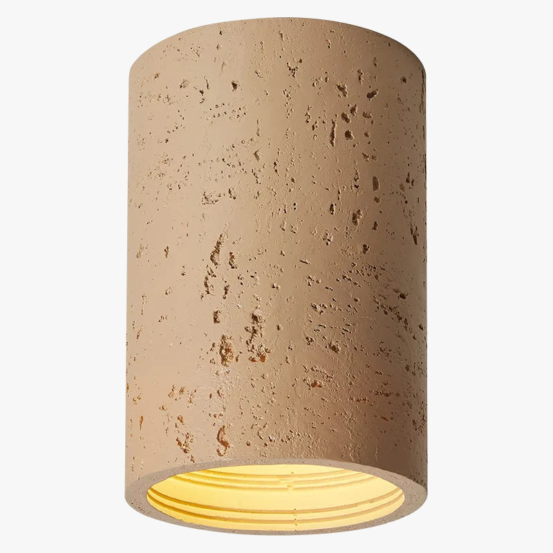 Wabi-sabi style resin LED ceiling light for living room, bedroom, hallway and entryway - retro fixture