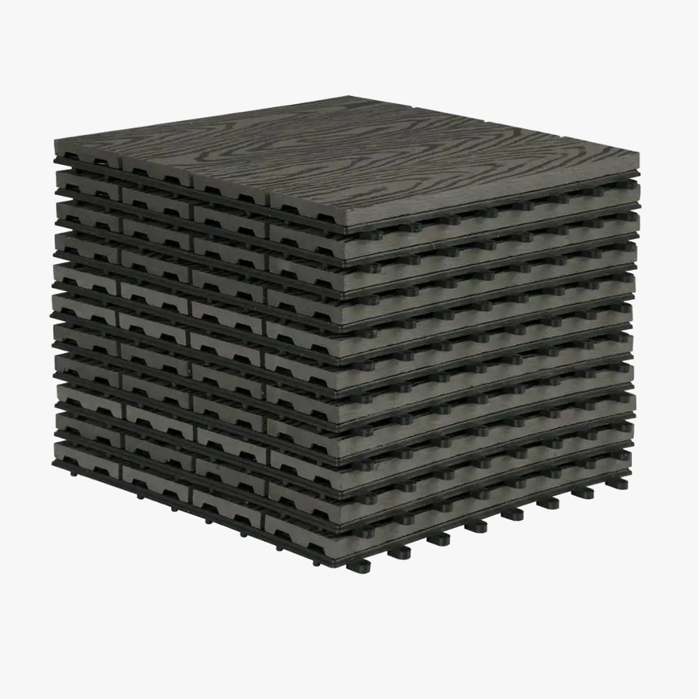 woltu 11 interlocking wpc decking tiles 30x30