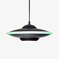 Suspension design LED avec abat-jour soucoupe métal Industriel