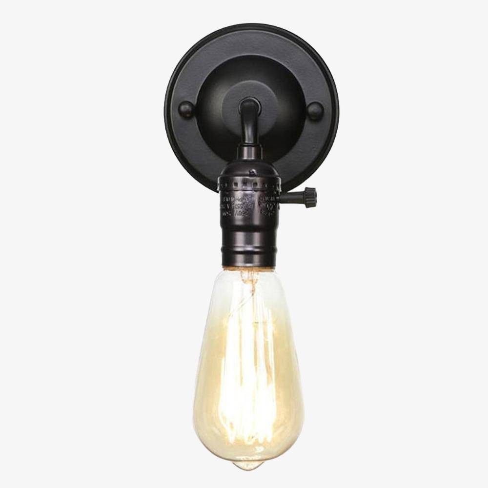 Industrial LED wall lamp with Edison-style bulb