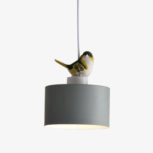 Coloured LED designer pendant light with bird by Botimi