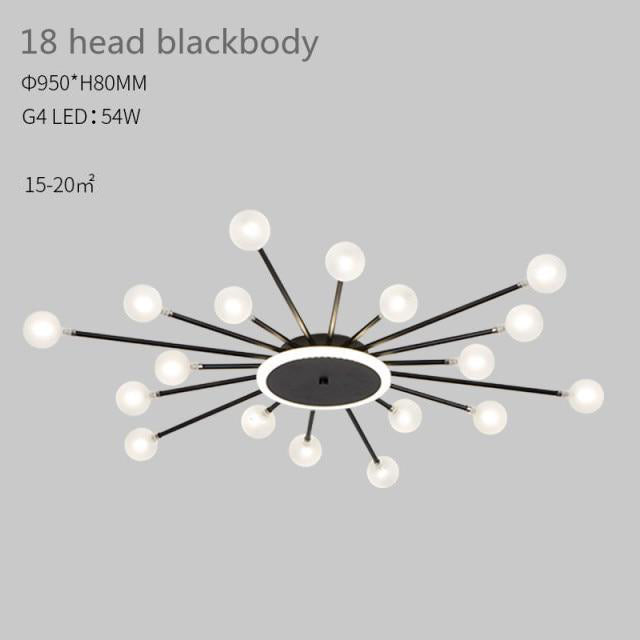 Modern LED sun-shaped ceiling light with Janira beads - vue 7 sur 16