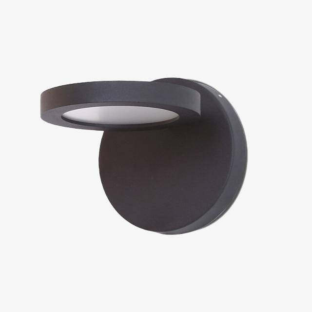 Black LED wall light with modern disc design