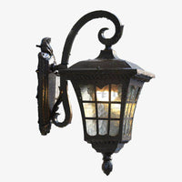 Antique rustic retro metal and glass wall light