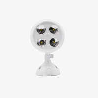 White outdoor wall light with 4 motion LEDs