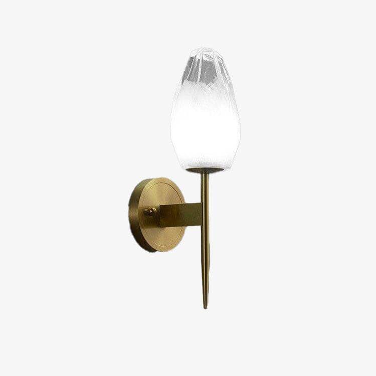 Gold LED designer wall light with crystal shade