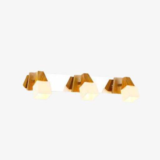 Wooden cube bathroom mirror wall light personality