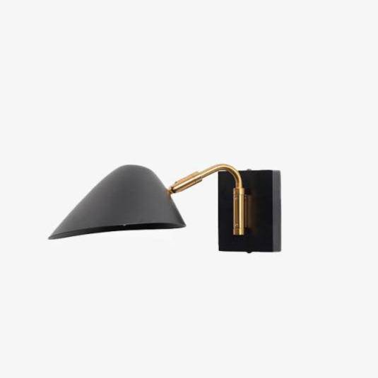 Black LED designer wall light with metal lampshade for home