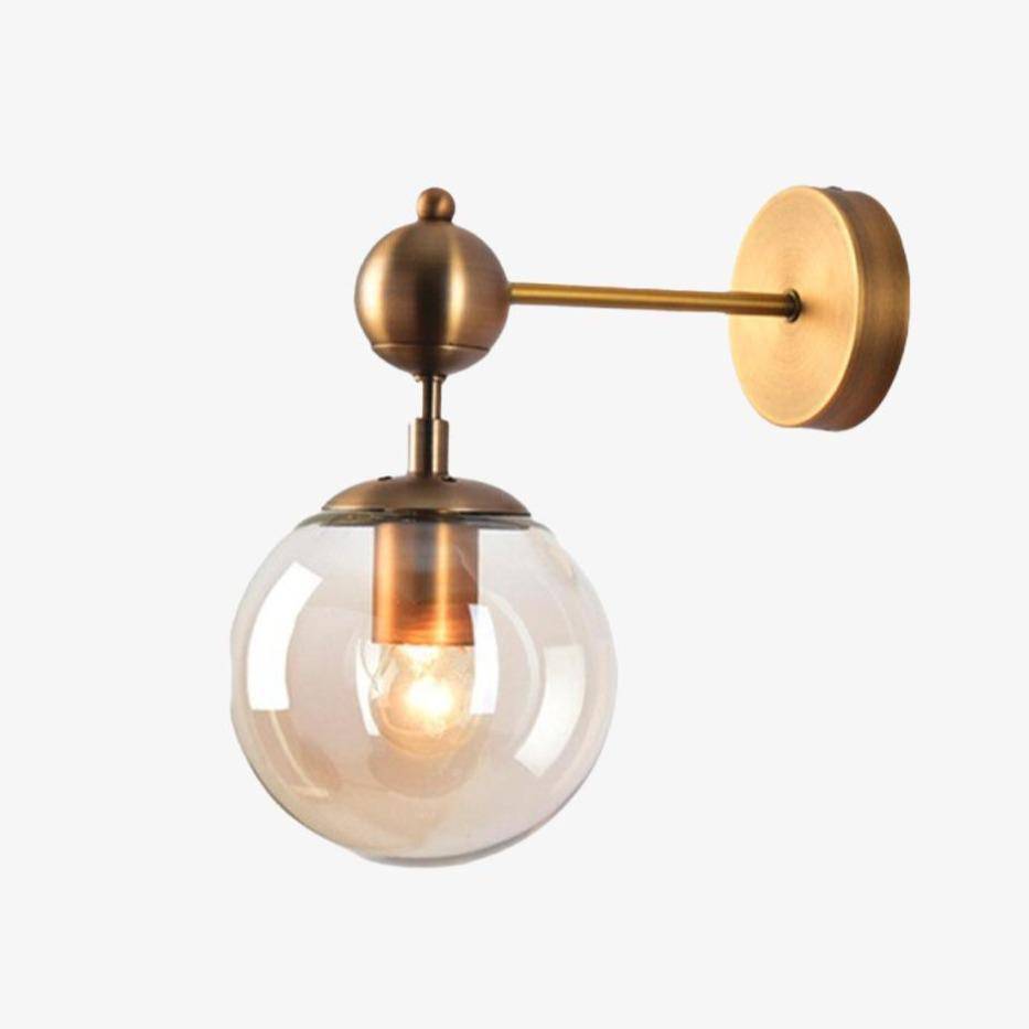 Gold sphere wall light (single or double lamp)