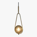 Designer LED pendant light with glass and metal sphere loft