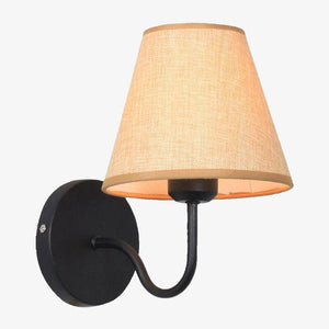 LED wall light with fabric shade sconce