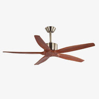 Ceiling fan with wooden blades